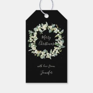 Black Snowberry+Eucalyptus Custom Message Gift Tags