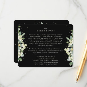 Black Snowberry+Eucalyptus Edged Directions Enclosure Card