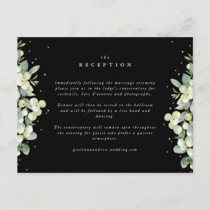 Black Snowberry+Eucalyptus Edged Reception Enclosure Card