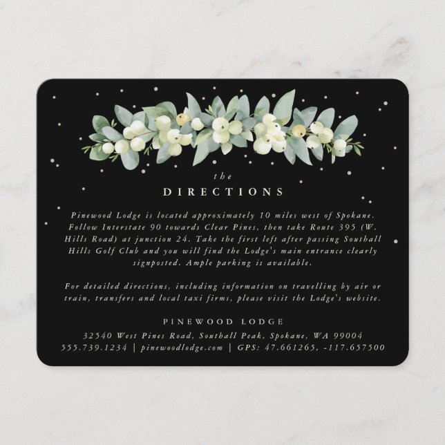 Black Snowberry+Eucalyptus Garland Directions Enclosure Card (Front)