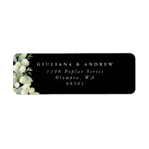 Black Snowberry+Eucalyptus Return Address