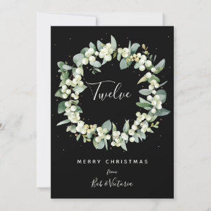 Black Snowberry+Eucalyptus Table Number