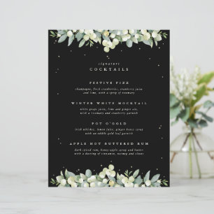 Black Snowberry + Eucalyptus Wedding Drinks Bar