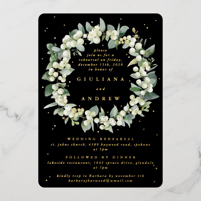 Black Snowberry+Eucalyptus Wedding Rehearsal (Front)