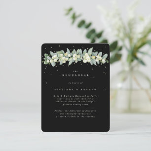 Black Snowberry+Eucalyptus Wedding Rehearsal Enclosure Card