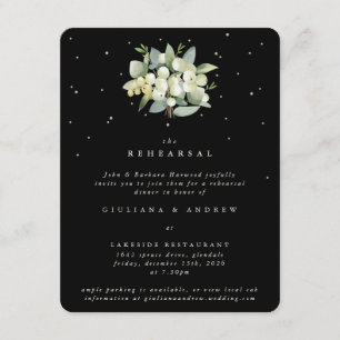 Black Snowberry+Eucalyptus Wedding Rehearsal Enclosure Card