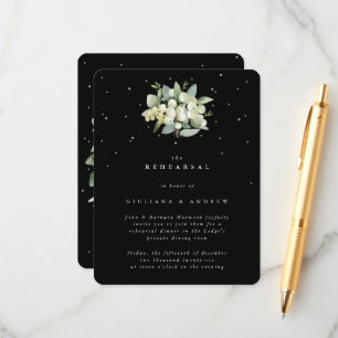Black Snowberry+Eucalyptus Wedding Rehearsal Enclosure Card