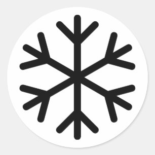 Black Snowflake Design Classic Round Sticker