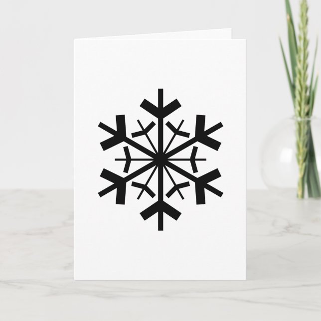 Black Snowflake Holiday Card (Front)