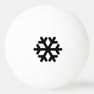 Black Snowflake Ping Pong Ball