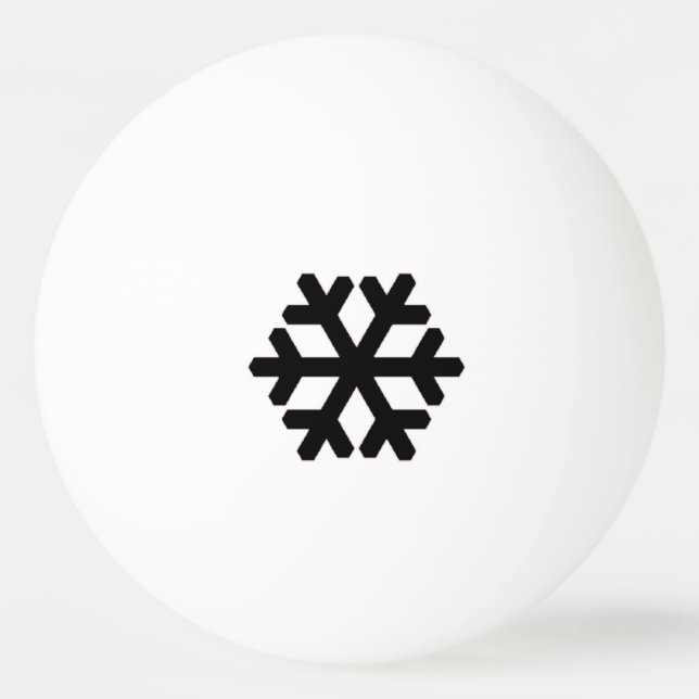 Black Snowflake Ping Pong Ball (Front)