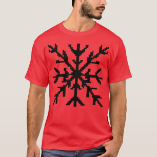 Black snowflake pixel art T-Shirt