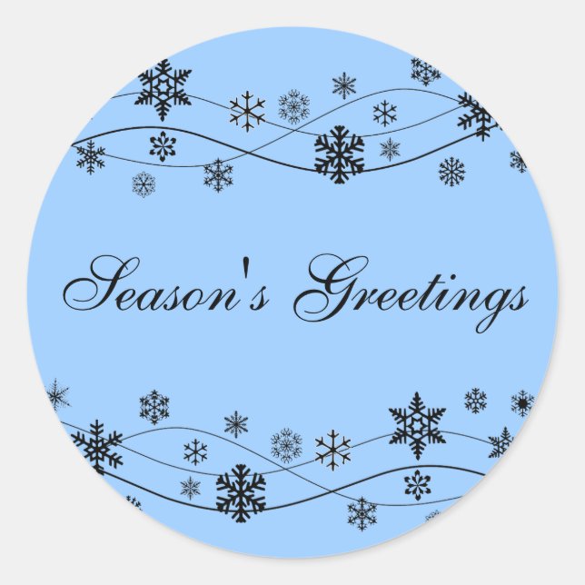 Black Snowflakes Holiday Stickers (Front)