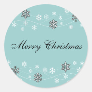 Black Snowflakes Holiday Stickers