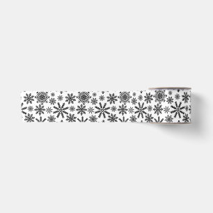 Black Snowflakes Satin Ribbon