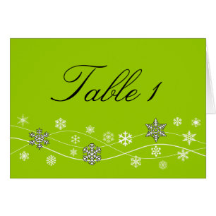 Black Snowflakes Table Seating Cards