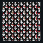 Black Snowman Christmas Pattern Bandana<br><div class="desc">This design was created through digital art. It may be personalised by clicking the customise button and add text, images, or delete images to customise. Contact me at colorflowcreations@gmail.com if you with to have this design on another product. Purchase my original abstract acrylic painting for sale at www.etsy.com/shop/colorflowart. See more...</div>