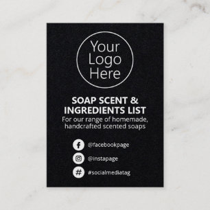 Black Soap Fragrance Ingredients List Logo Business Card