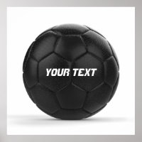 Black Soccer Ball Personalised Text