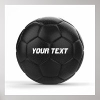 Black Soccer Ball Personalised Text