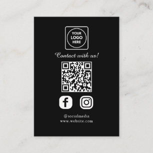 Black Social QR Connect Instagram & Facebook Enclosure Card