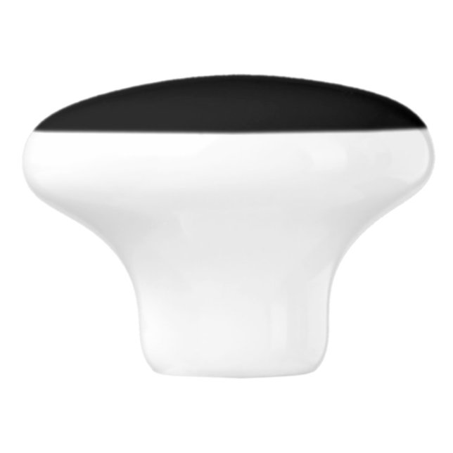 Black solid add name text message here  ceramic knob (Side)