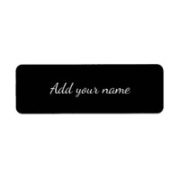 Black solid add name text message here throw pillo
