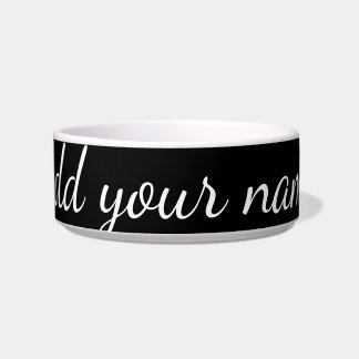 Black solid add name text message here throw pillo bowl