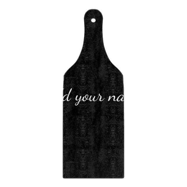 Black solid add name text message here throw pillo cutting board (Front)