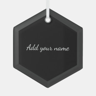 Black solid add name text message here throw pillo glass tree decoration