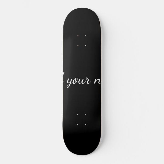 Black solid add name text message here throw pillo skateboard (Front)