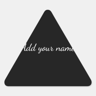 Black solid add name text message here throw pillo triangle sticker