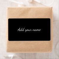 Black solid add name text message here throw pilow