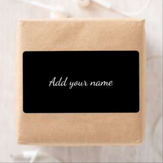 Black solid add name text message here throw pilow