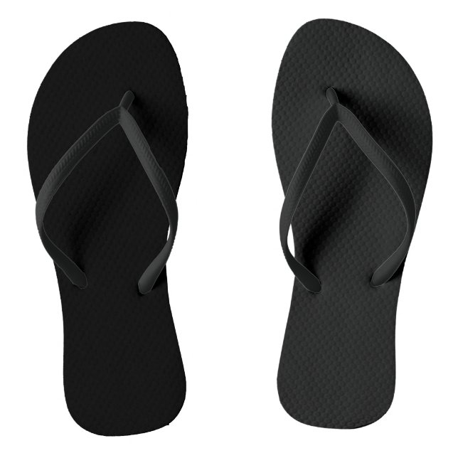 Black Solid Colour Flip Flops (Footbed)
