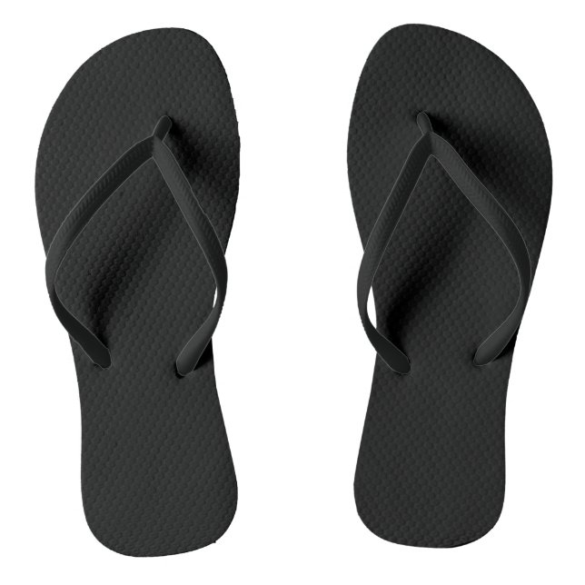 Black Solid Colour Flip Flops (Footbed)