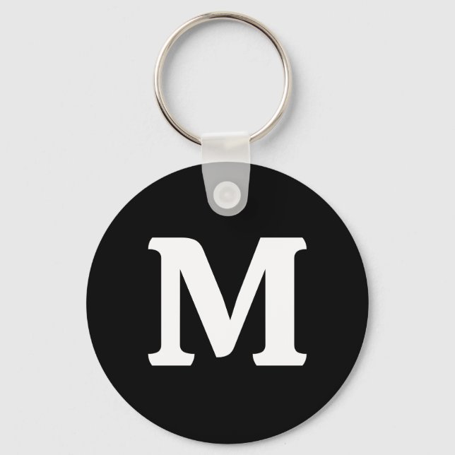 Black Solid Colour Key Ring (Front)