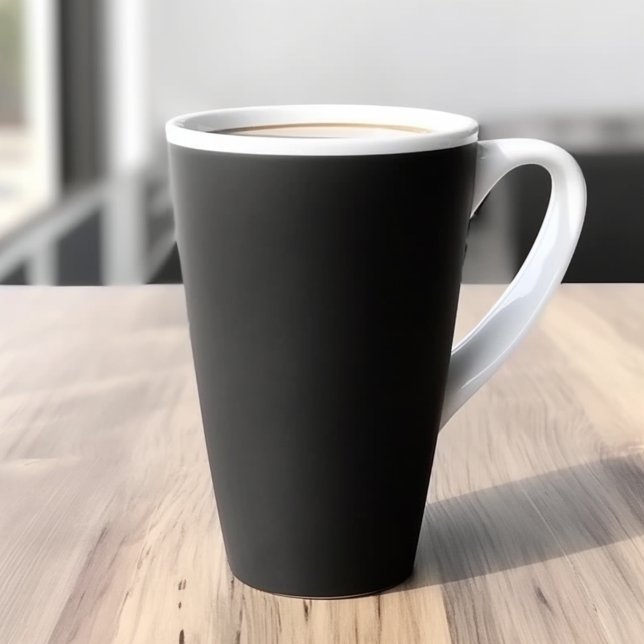 Black Solid Colour Latte Mug (Creator Uploaded)