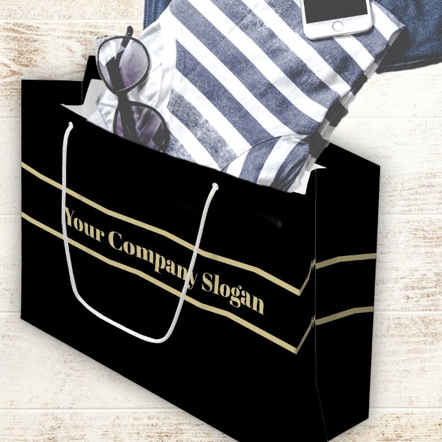 Black - Solid - No Pattern Large Gift Bag (Creator Uploaded)