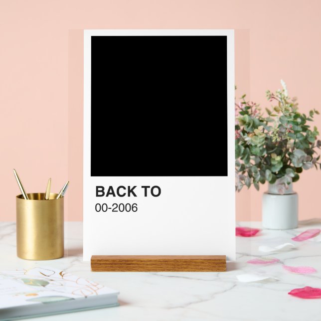 Black Song Album - White Background Acrylic Sign (Wedding)