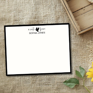 Black Sophisticated Dove Stationery Note Card