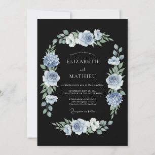 Black Sophisticated Midnight Wedding Invitation