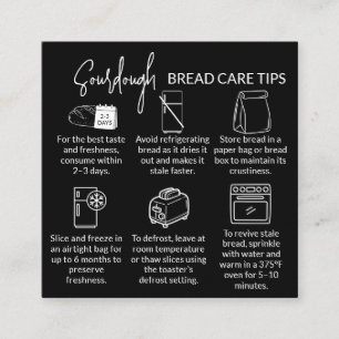 Black Sourdough Bread Care Tips Thank You Card