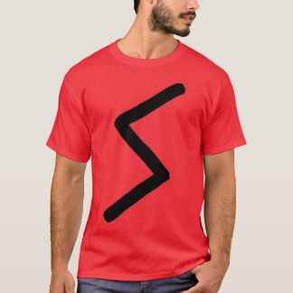 Black Sowilo Rune Paintbrush Version T-Shirt