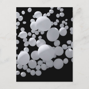 Black space with white  3D balls different sizes Postcard