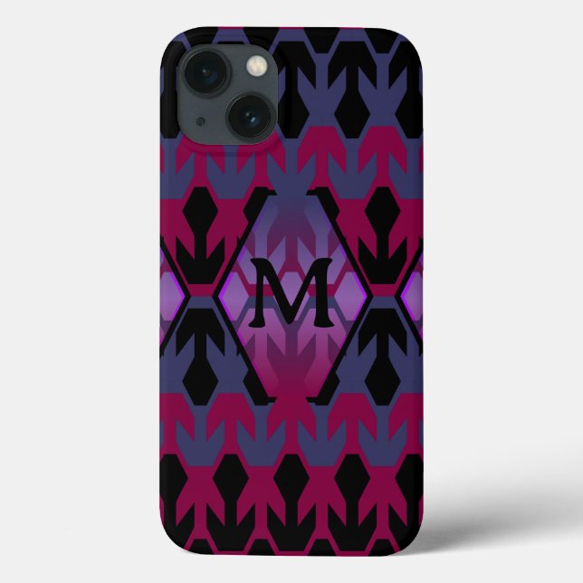Black Spacecrafts and Arrow Monogram  Case-Mate iPhone Case (Back)