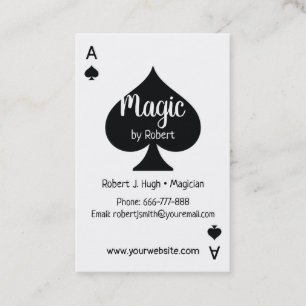 Black Spade Ace Poker Business Card