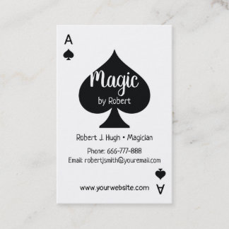 Black Spade Ace Poker Business Card