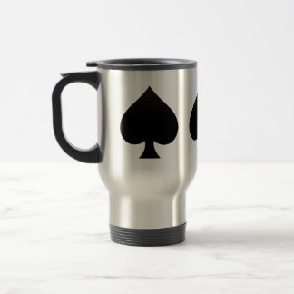 Black Spade - Cards Suit, Poker, Spear Travel Mug
