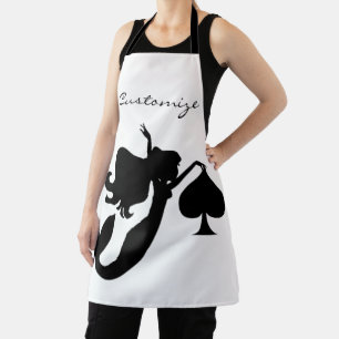 Black Spade Mermaid Silhouette Thunder_Cove Apron